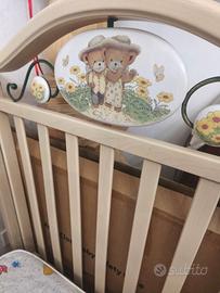 culla in legno con materasso 