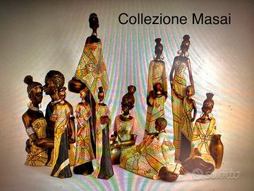 Statua donna masai con bambino