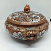 antico contenitore kutani giapponese Meiji 