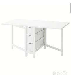 Tavolo bianco a ribalta pieghevole