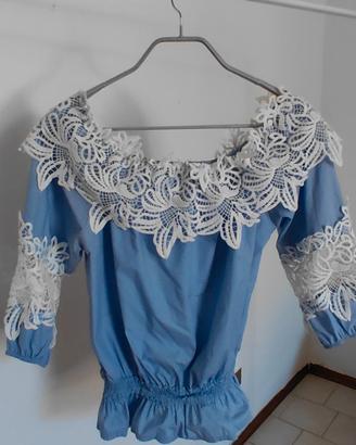 camicia in 100% cotone maniche 3/4 