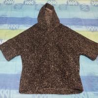 Giacca corta kimono donna inverno. Bianco nero.