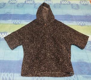 Giacca corta kimono donna inverno. Bianco nero.