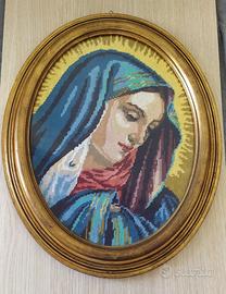 MADONNA DEL DITO DI CARLO DOLCI RICAMO MEZZO PUNTO