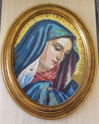 MADONNA DEL DITO DI CARLO DOLCI RICAMO MEZZO PUNTO