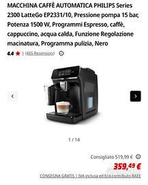 MACCHINA CAFFÈ AUTOMATICA PHILIPS Series 2300 Latt