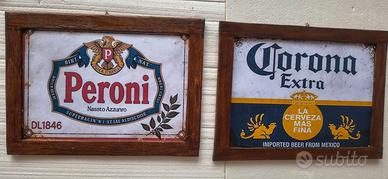 set 2 targhe in legno Birra