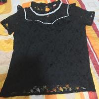 Maglietta in pizzo a mezze maniche 