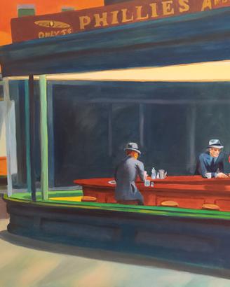 Quadro dipinto a mano i nottambuli Edward Hopper