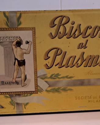 Scatola d’epoca in latta biscotti Plasmon