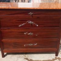 Cassettiera con piano in marmo