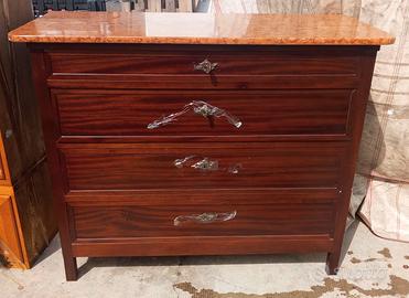 Cassettiera con piano in marmo