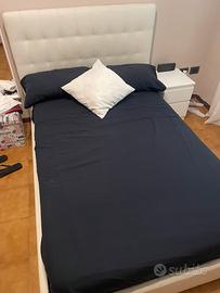 Letto 1 piazza e mezza contenitore bianco