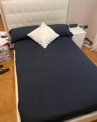 Letto 1 piazza e mezza contenitore bianco