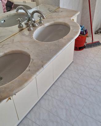doppio lavabo in marmo