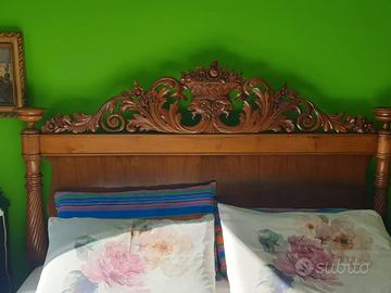 Letto Antiquariato Matrimoniale in Noce