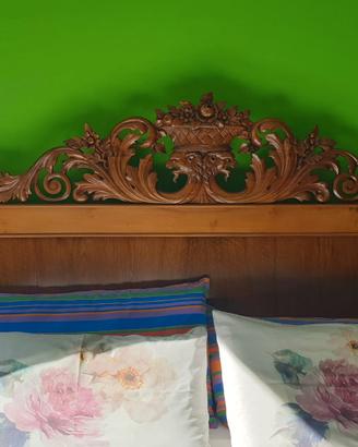 Letto Antiquariato Matrimoniale in Noce