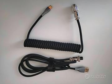 Cavo a spirale USB A e C per tastiera meccanica