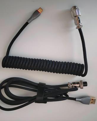 Cavo a spirale USB A e C per tastiera meccanica