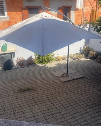 Ombrellone da giardino con manovella