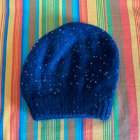 Cappello Siviglia TG M  lana Blu con paillettes