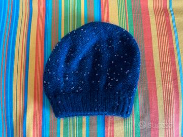 Cappello Siviglia TG M  lana Blu con paillettes