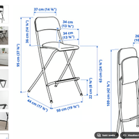 Sgabello bar con schienale, pieghevole