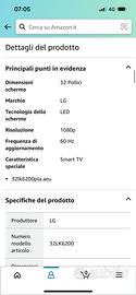 TV LG 32 pollici.