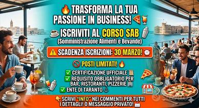 Corso S.A.B. - Somministrazione alimenti e Bevande