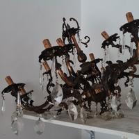 lampadario a gocce a 4 +8 luci