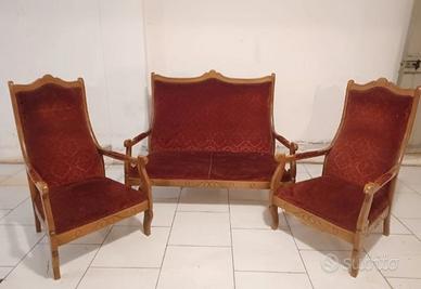 Salotto velluto rosso