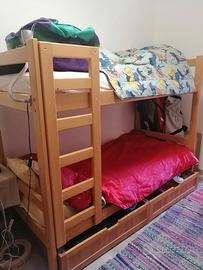 Letto a castello in legno