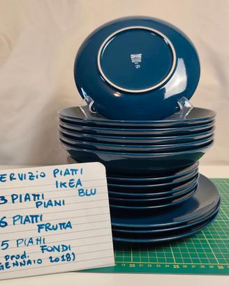 servizio di 14 piatti IKEA blu petrolio 2018