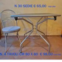 N 30 sedie e 4 tavoli peghevoli. EMU