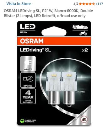Lampadine led OSRAM  P21W luce bianca 6000K