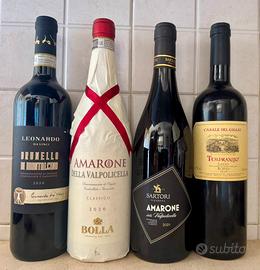 Vino rosso set 4 bottiglie