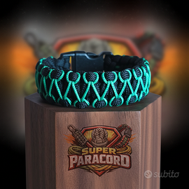 🐍⚫️ Bracciale Super Paracord - Emerald Web -