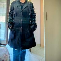 Giaccone in vera pelle con cintura