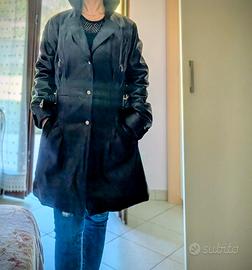 Giaccone in vera pelle con cintura