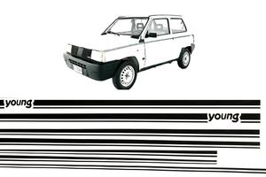 Fiat Panda Young kit adesivi fiancate nero adesivi