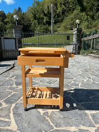 Carrello cucina in legno multifunzione