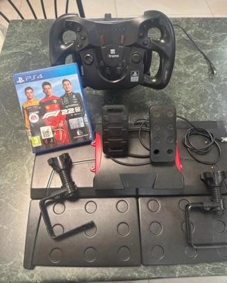 volante xtreme ps4+pedaliera+fi22-completo-ottime