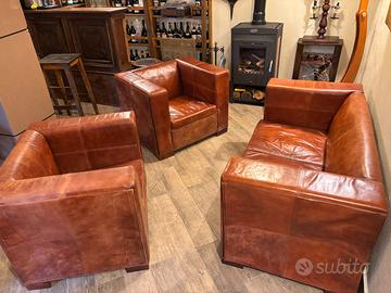 Divano e poltrone in vera pelle