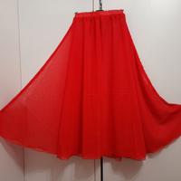 Gonna chiffon a ruota  danza lunga 360°  S rossa