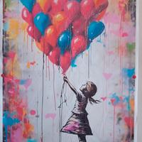 stampa su tela bambina con palloncini 