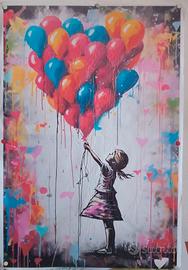 stampa su tela bambina con palloncini 