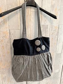 Borsa in Cotone Pied De Poule