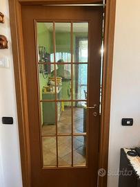 Porta inglesina noce a vetro