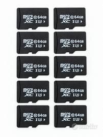 Lotto x10 Schede Micro Sd 64gb