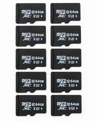 Lotto x10 Schede Micro Sd 64gb